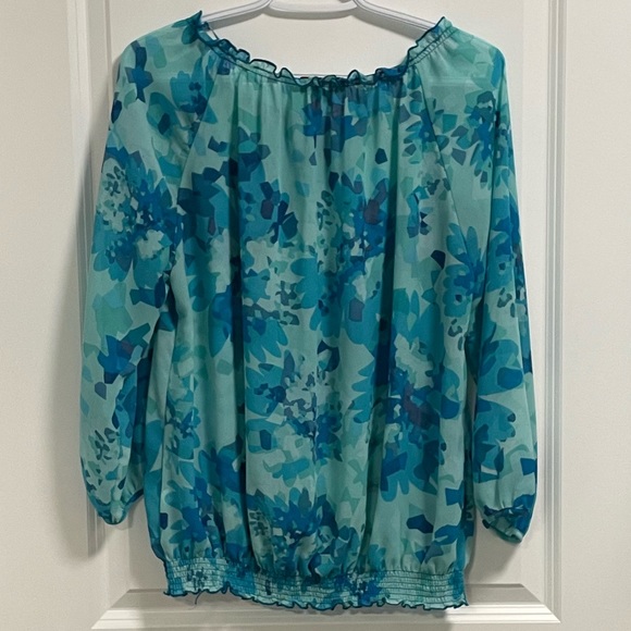 Spense Size L blue top with balloon sleeves - Picture 2 of 7